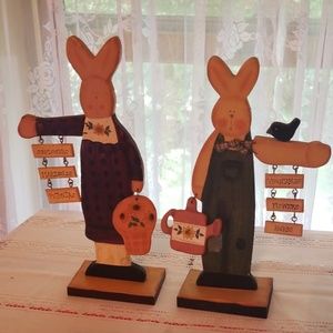 Mr & Mrs bunny figurines